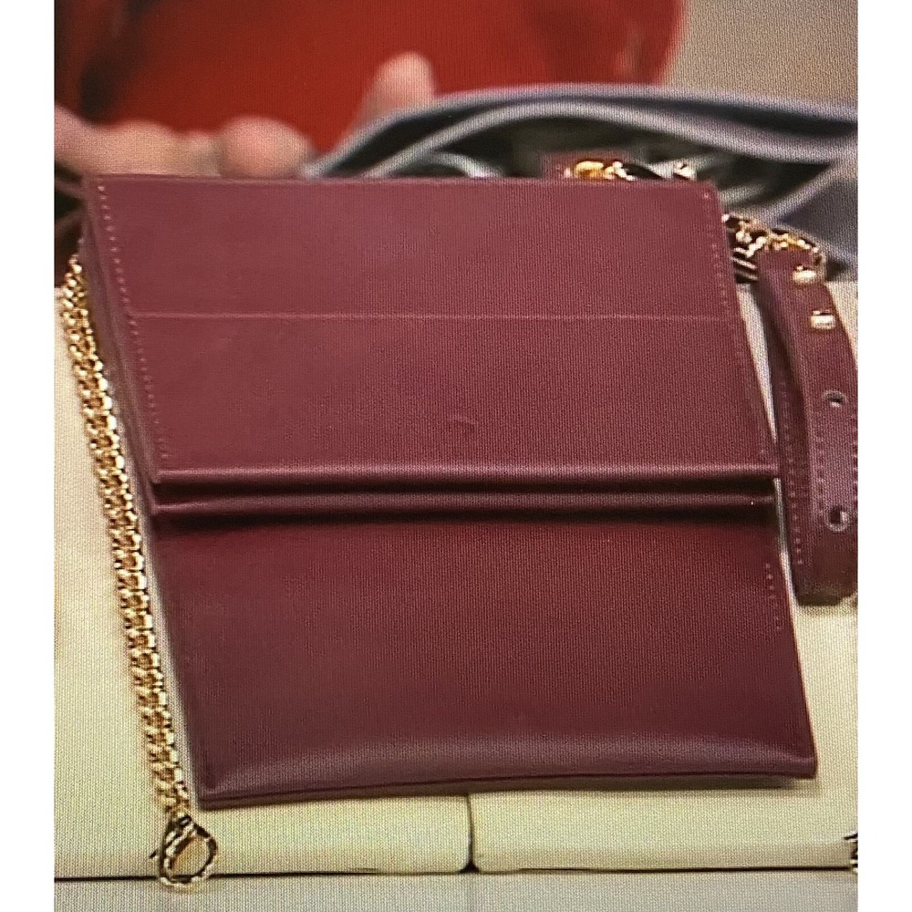 Bag Branch Slim 5 Pocket Handbag Essentials Organizer Plum Vegan Leather Folio